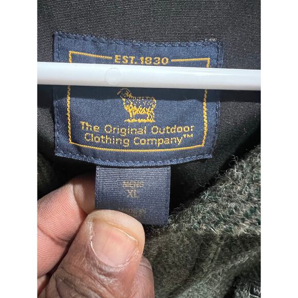 Woolrich VTG Men XL Wool Nylon Shirt Jacket Green Herringbone WPL 6635 Logo #110 - Picture 4 of 10